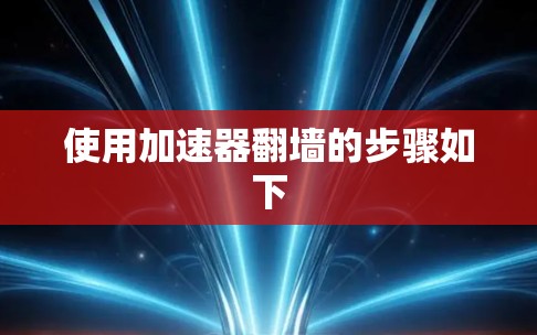 使用加速器翻墙的步骤如下