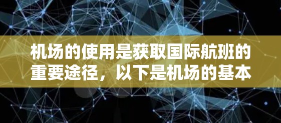 机场的使用是获取国际航班的重要途径，以下是机场的基本信息和使用指南