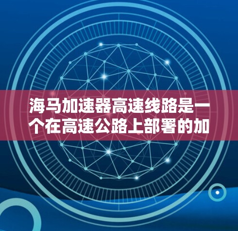 海马加速器高速线路是一个在高速公路上部署的加速器项目，旨在提升车辆的加速性能和应急响应能力。以下是对该项目的一些详细分析